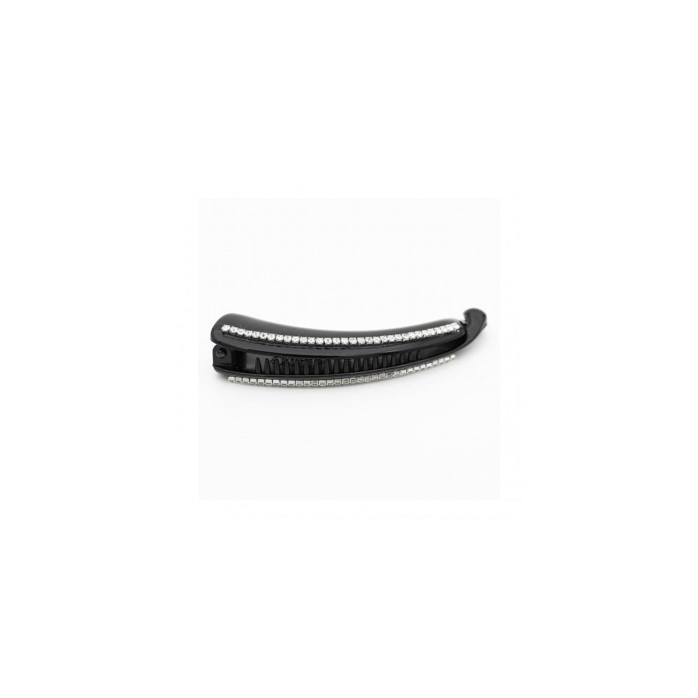 Ib Fashion Hair Pinza A Banana Nera Con Strass 