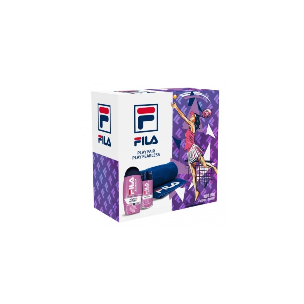 Fila Play Fair Play Fearless Donna - Shower Gel 250 Ml + Deodorante 150 ML + Asciugamano 