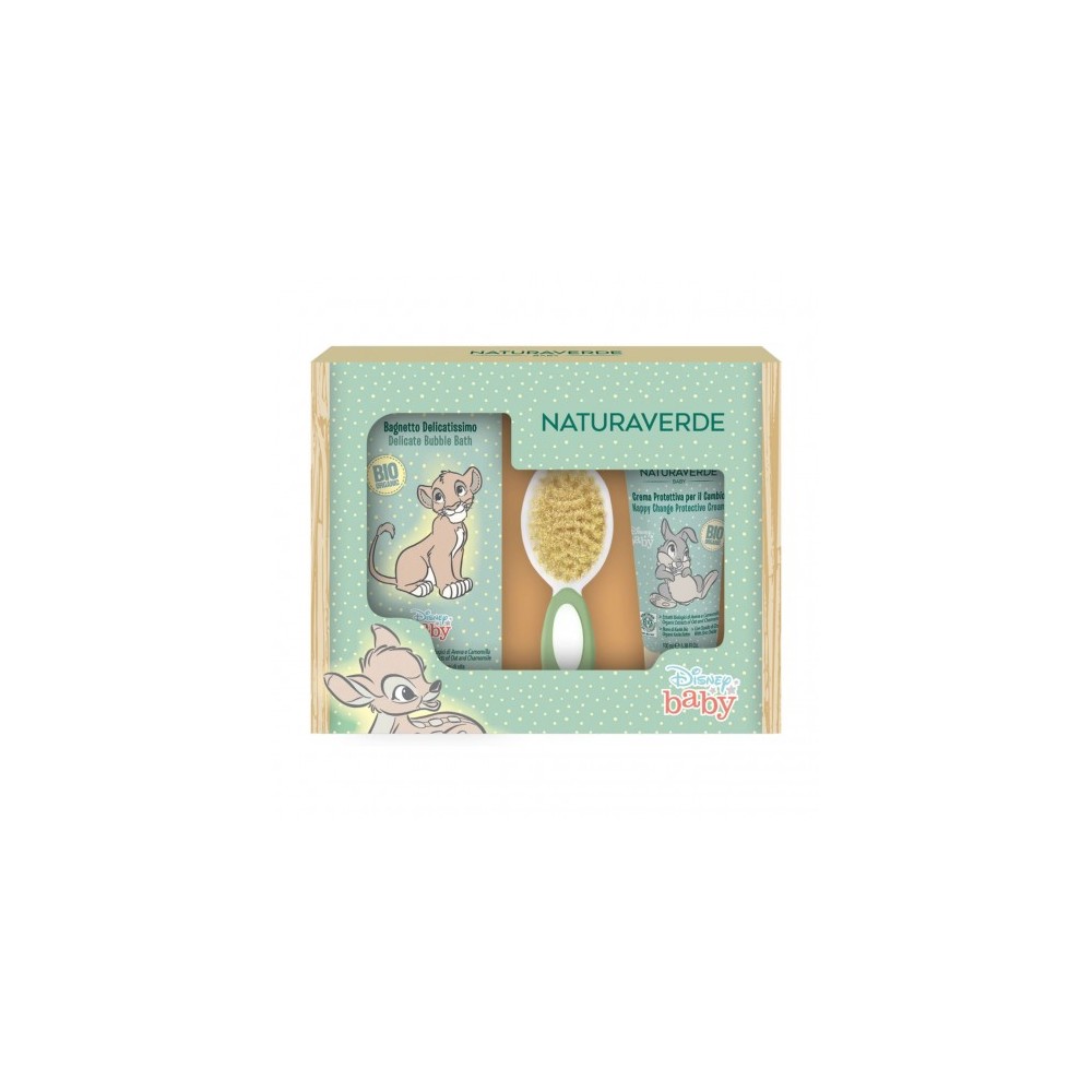 Naturaverde Disney Baby - Bagnoschiuma 200 Ml + Crema Per Il Cambio 100 Ml + Spazzola 
