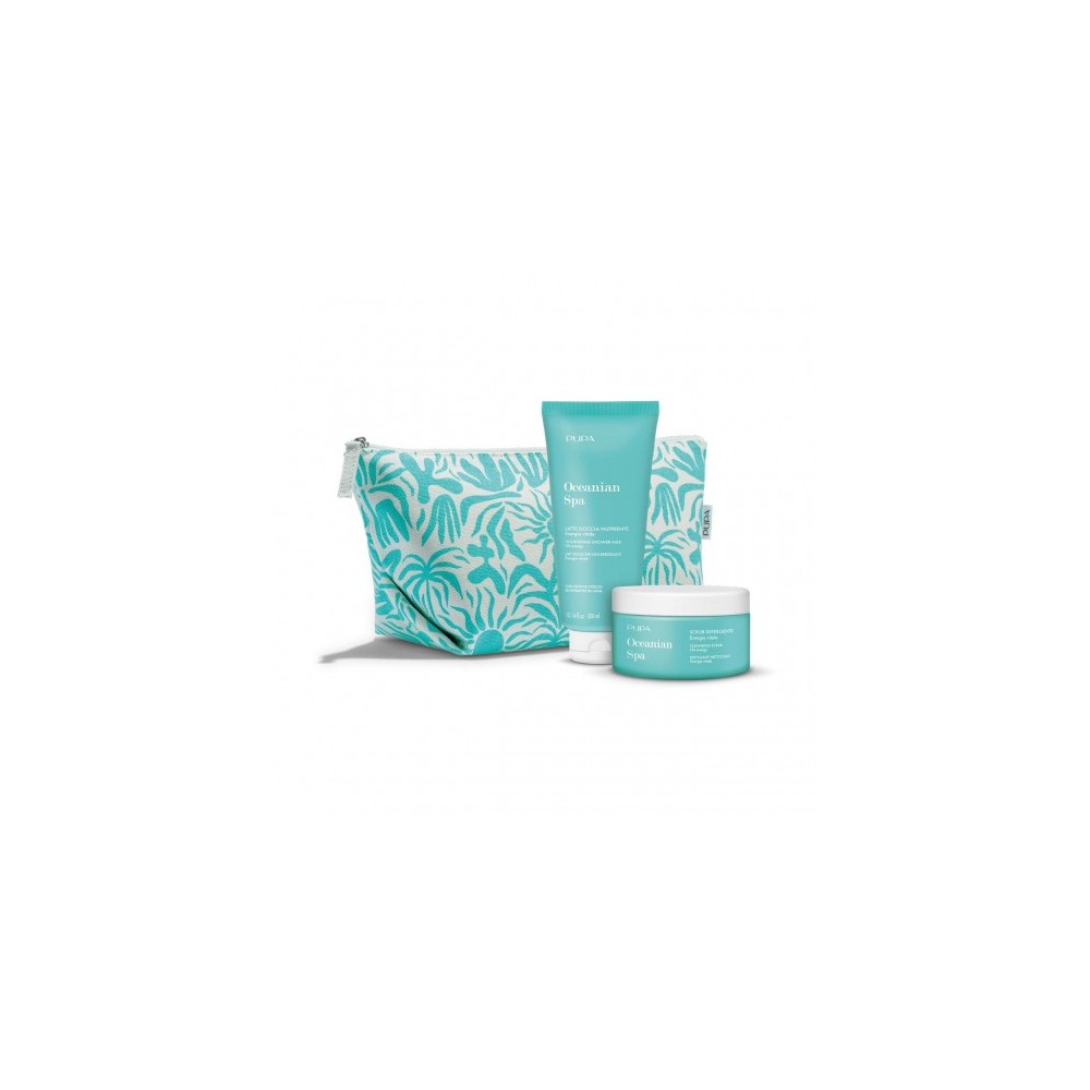 Pupa Oceanian Spa - Scrub Detergente 250 Ml + Latte Doccia Nutriente 300 Ml + Pochette 