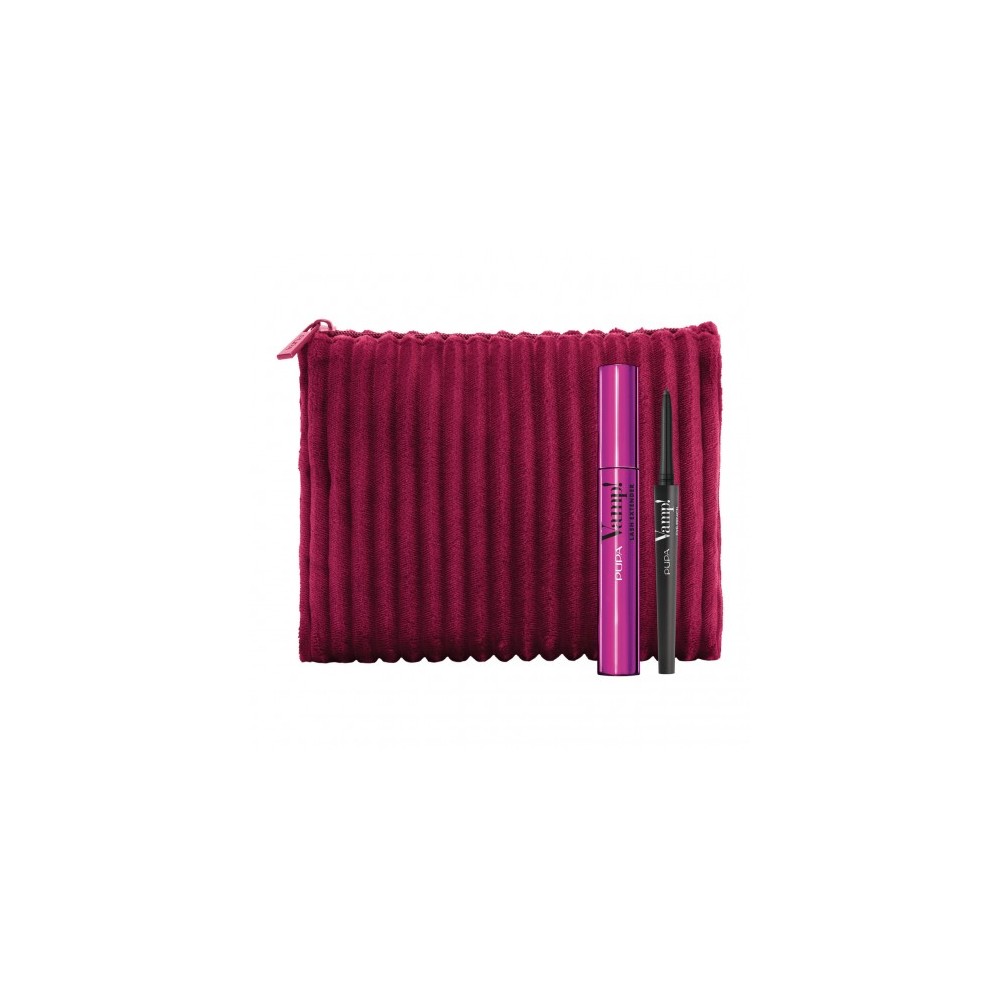 Pupa Mascara Vamp Lash Extender + Vamp Eye Pencil + Pochette in Velluto 