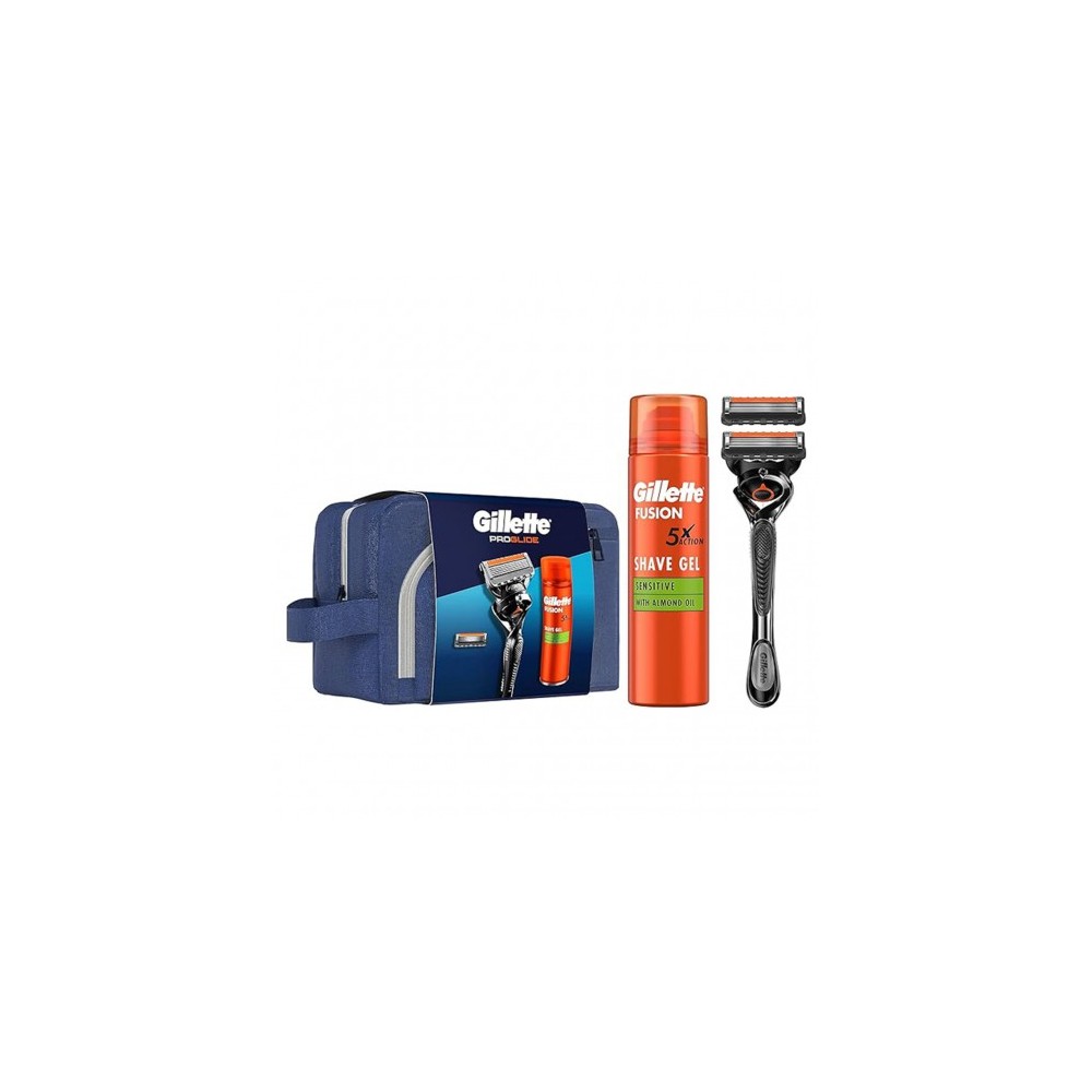 Gillette Kit Proglide Fusion - Rasoio + schiuma da barba + astuccio da viaggio 