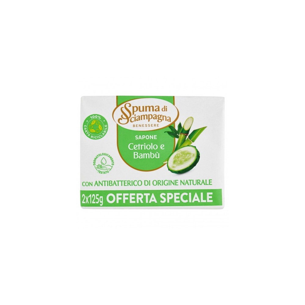 Spuma Di Sciampagna Sapone Cetriolo e Bambù 125g x 2 