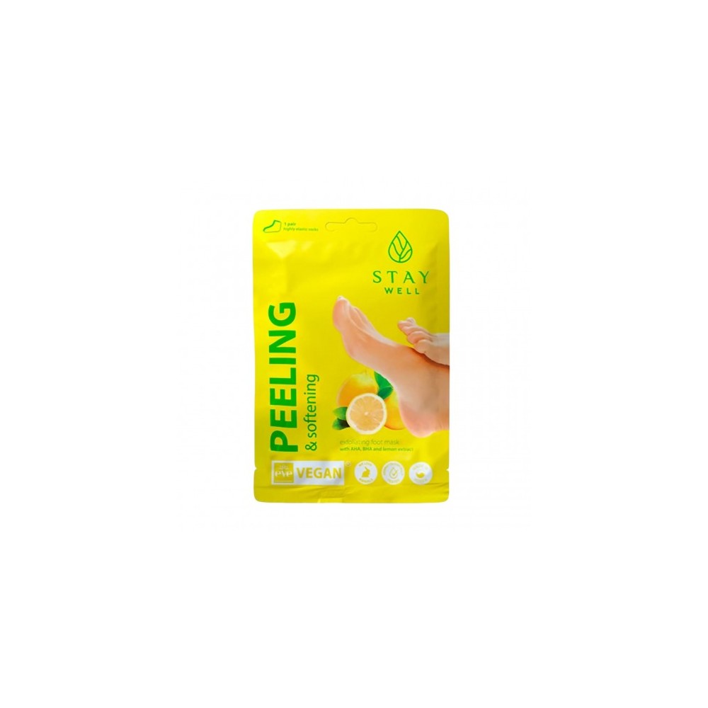 Stay Well Peeling & Softening Exfoliating Foot Mask Lemon - 2 Maschere esfolianti per i piedi al limone 