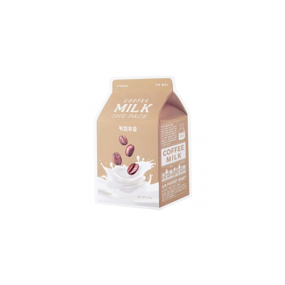 A'Pieu Coffee Milk One-Pack - Maschera Viso In Tessuto Idratante E Rivitalizzante Per Pelli Secche 
