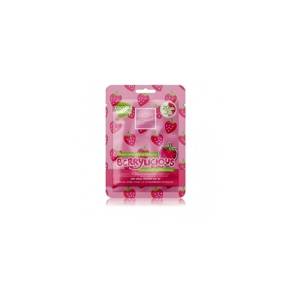 Lady Venezia Berrylicious - Maschera Viso In Tessuto Con Estratti Di Fragola 