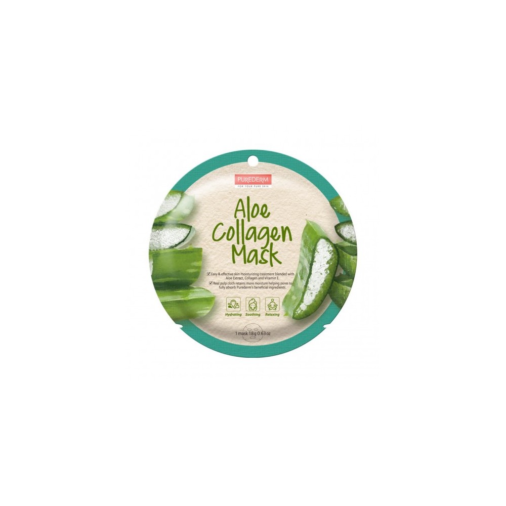 Purederm Aloe Collagen Mask - Maschera In Tessuto 18 G 