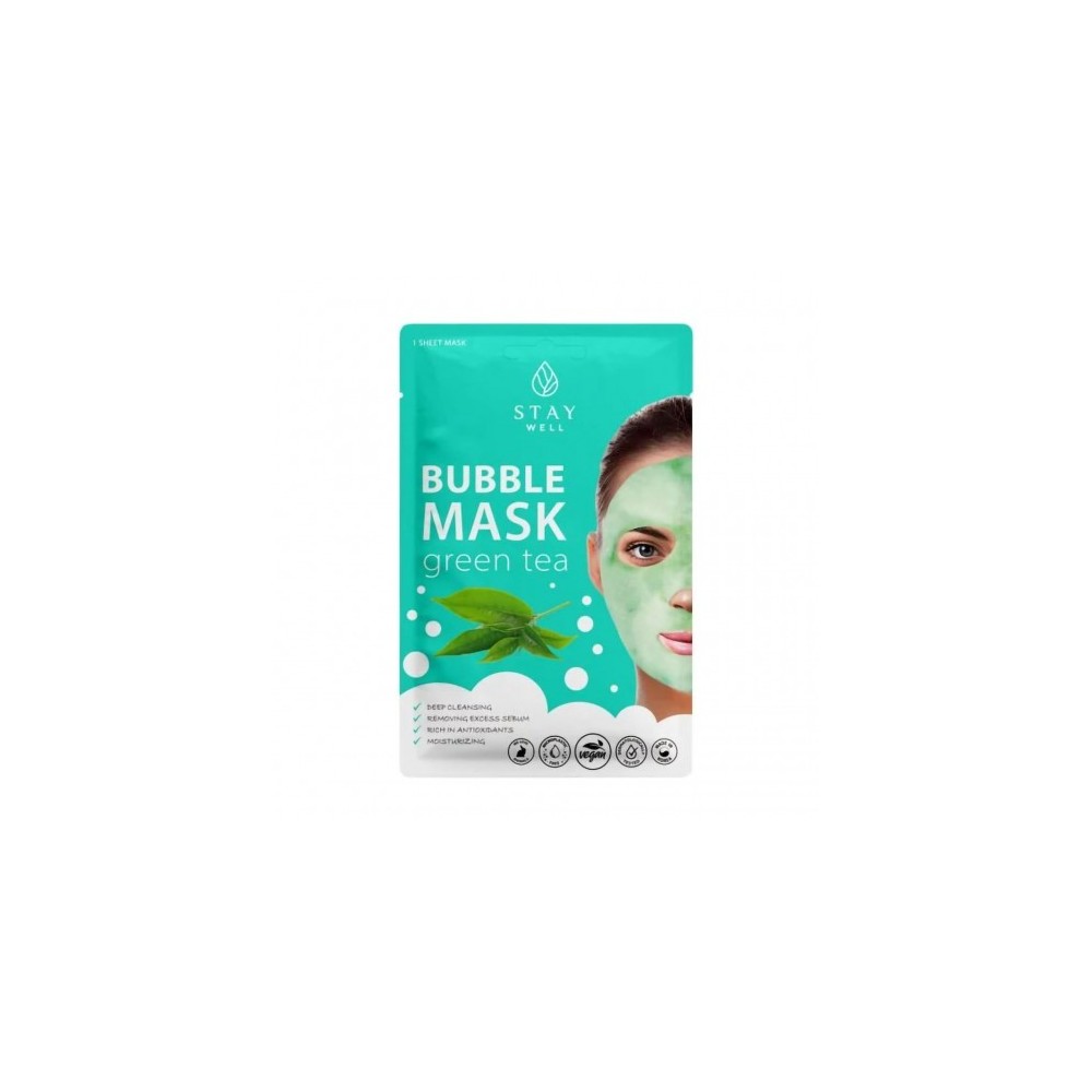 Stay Well Bubblr Mask Green Tea - Maschera Viso 
