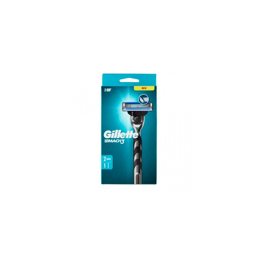 Gillette Mach 3 - Manico + 2 Testine Di Ricambio 