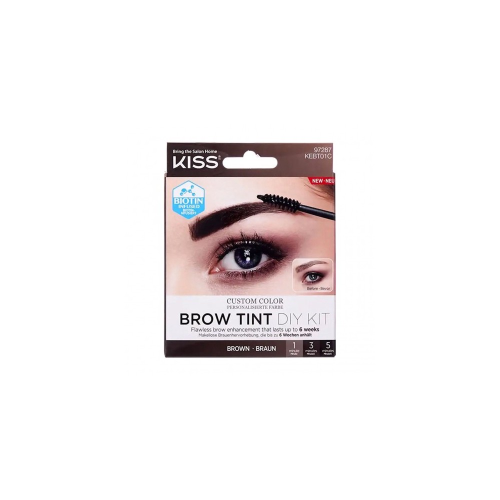 Kiss Brow Tint Diy Kit - Tinta Per Sopracciglia - Marrone 