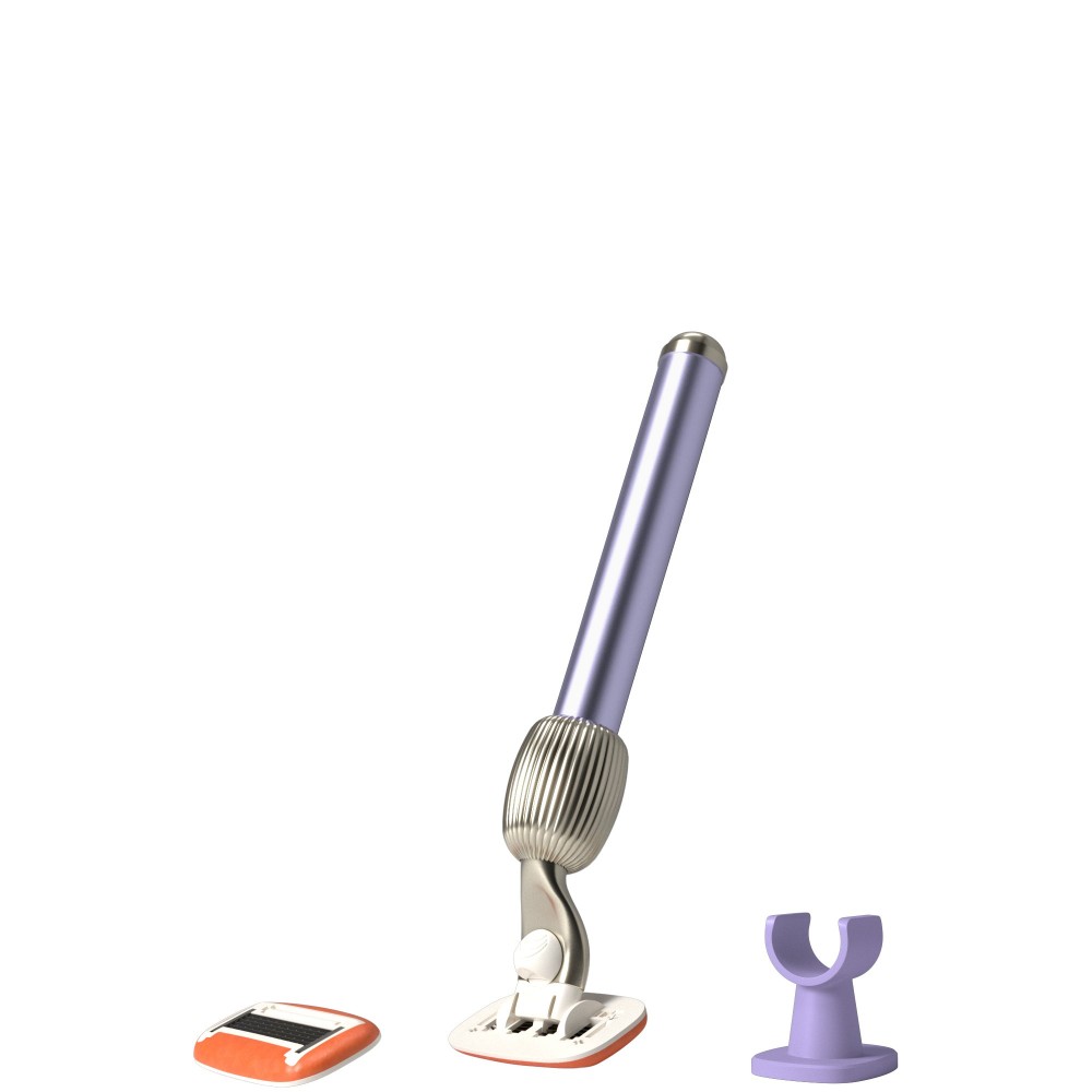 Fler The Rasor Starter Set Lilac - Rasoio Riutilizzabile E Sostenibile Con Lame Lubrificate Rolatek 