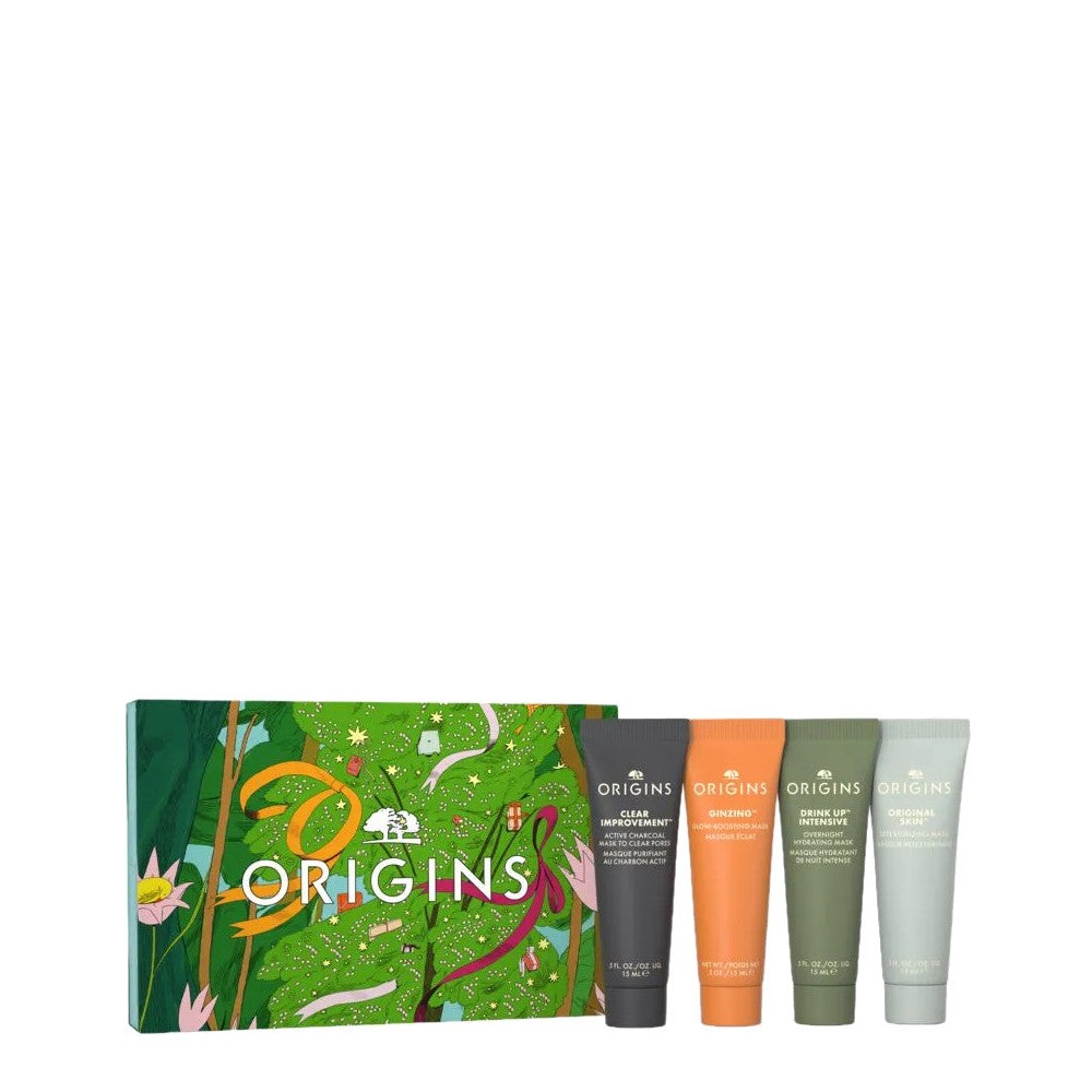Origins 4 Mini Masking Essentials Kit - Maschere Viso Per Un Rituale Completo E Una Pelle Radiosa 
